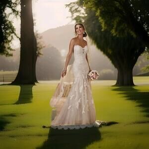 Stella York 6257 in Ivory - Size 6 whimsical wedding dress $2000
